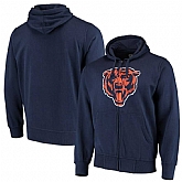 Men's Chicago Bears G III Sports by Carl Banks Primary Logo Full Zip Hoodie Navy,baseball caps,new era cap wholesale,wholesale hats